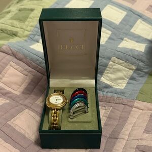 Gucci Gold Watch with Colorful Bezels